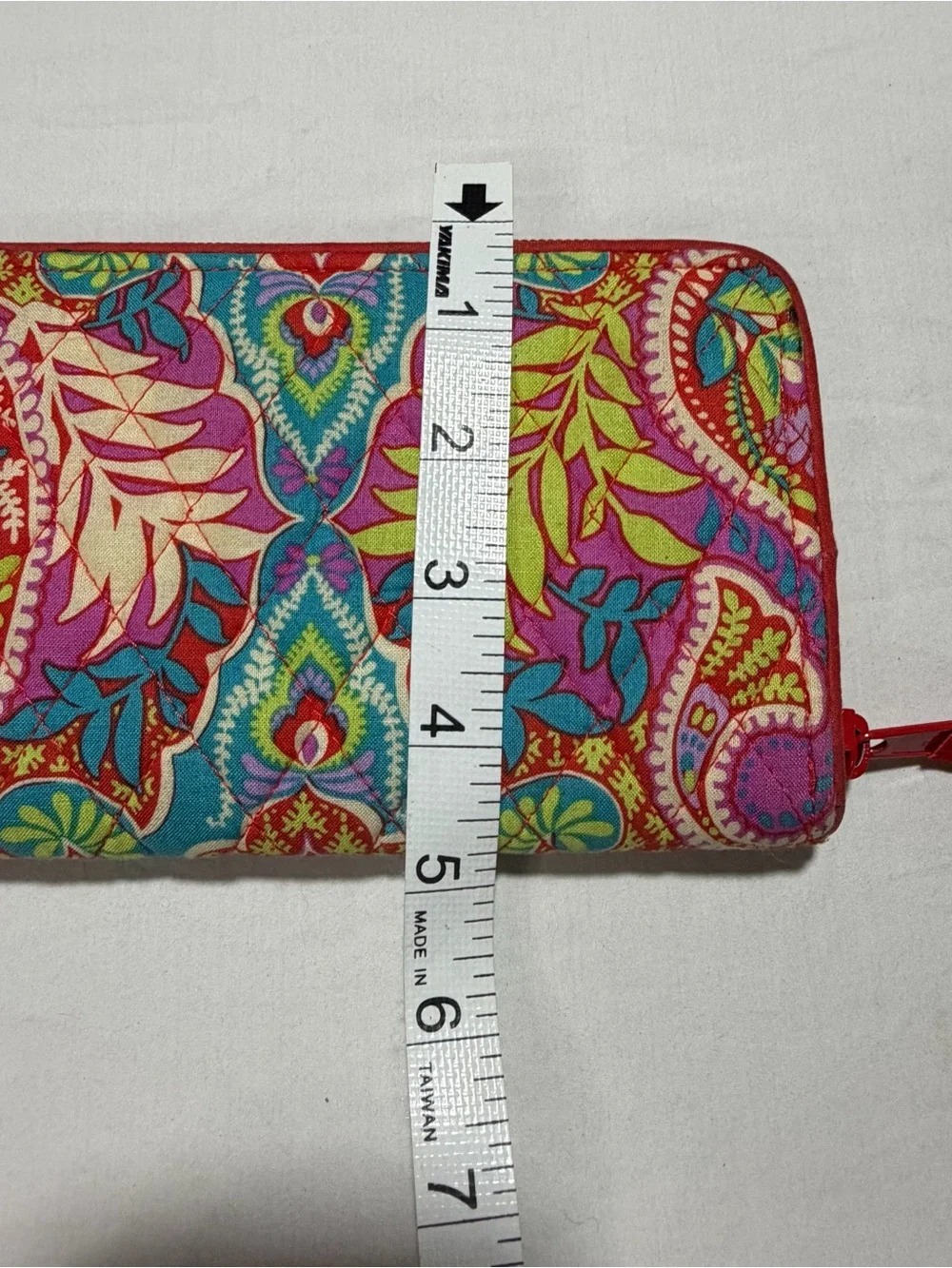 Vera Bradley Teal Pink Yellow Paisley Zip Wallet